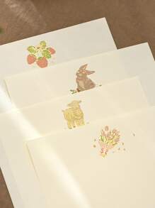 1 set fresco con simple Sobre con Papel carta Set incluido 4 de Papel carta con 2 Sobres , simple con romántico estilo con único textura - Multicolor - Ver 3