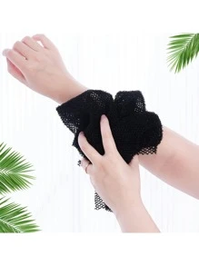 3 Pieces African Exfoliating Net For Body, African Net Sponge, African Wash Net, African Shower Net, African Bath Sponge Scrubbing Rag Net Exfoliation, African Body Scrubber (Blue + White + Black), Exfoliating, Bath And Body Works, Living Room Home Bedroom Bathroom House Decor, Travel Stuff, Wedding, Party, Birthday, Gifts For Men Mom Dad Friends, New Years, Accessories, Funny Gift - White - View 4