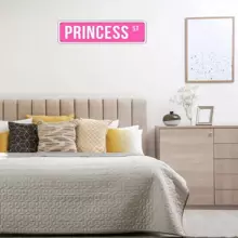 Joivida 1pc Princess St Pink Metal Tin Sign 16 X 4 Inch Funny Signs For Dorm, Teen Room Decor, Aesthetic Room Decor, Cute Room Decor For Teen Girls Best Gifts Birthday , B&B Decor, High-End Hotel Supplies Graduation