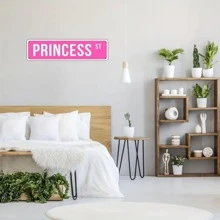 Joivida 1pc Princess St Pink Metal Tin Sign 16 X 4 Inch Funny Signs For Dorm, Teen Room Decor, Aesthetic Room Decor, Cute Room Decor For Teen Girls Best Gifts Birthday , B&B Decor, High-End Hotel Supplies Graduation