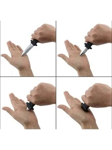iTechjoy Magic Prop Retractable Knife Cutter Dagger Toy Disappearing Slide Joke Fake Trick - Black and White - View 6