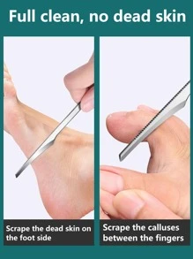 件不銹鋼足部修腳刀、腳銼去除趾甲、足部護理工具、去除死皮癒傷組織刀刮修腳癒傷組織去除器修腳清潔器工具男式女式足部護理修指甲、指甲槽和灰指甲、內生指甲厚硬指甲問題，指甲修復工具 - 銀色 - 查看 4