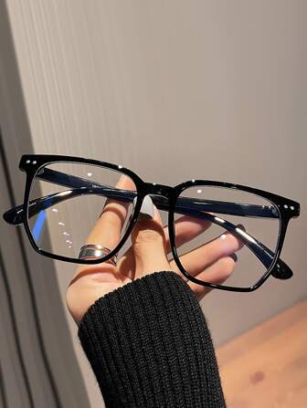 1入方形金釦透明眼鏡框,時尚非處方眼鏡,讓您更加優雅脫俗