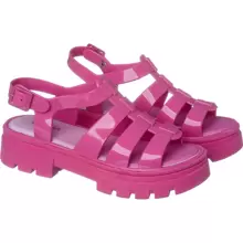 Sandália Feminina Infantil Menina Tratorada Pink Camin Calçados