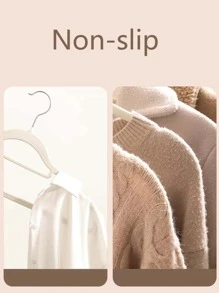 1 pièce/5 pièces/10 pièces Cintre À Vêtement Domestique En Velours Anti-Dérapant Pour Sec/Humide Vêtements