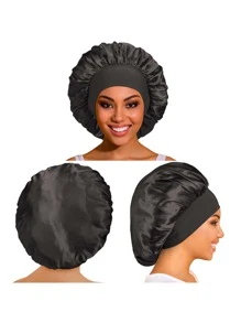 1个丝绸发帽，用于包裹头发、保护辫子，丝绸缎面睡帽