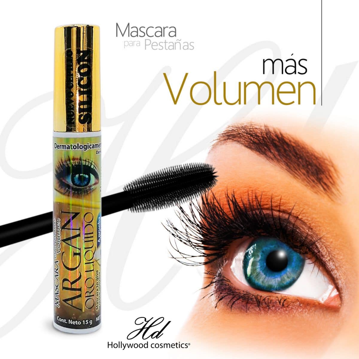 Rímel Línea Orgánica - Hollywood Cosméticos - Dorado - Ver 1