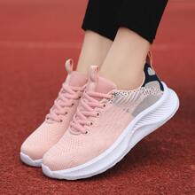 Women's Summer Mesh Comfortable Running Shoes Lightweight Shock-absorbing Breathable Casual Sport Shoes With Soft Sole - Pink - View 2