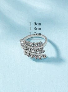 1個時尚的鑲嵌水晶葉形戒指,適用於女士 - 葉子 - 查看 5