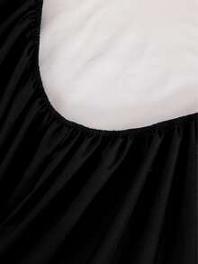 One Solid Color Waterproof Mattress Cover/Fitted Sheet, Fitted Sheet Height 30cm, Pillowcase Not Included - Black - View 7