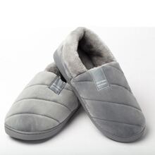 Taille mini (il est recommandé de commander 1 taille au-dessus) Pantoufles d'intérieur simples à enfiler en tricot, chaussures douces et confortables anti-dérapantes en tissu moelleux pour femmes et hommes, hiver