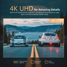 4K 12" Mirror Dash Cam - Vantop H612T Front & Rear View Dual Dash Camera, IPS Touch Screen, Voice Control Cars Mirror Camera W/Night Vision Parking Monitor - Black - View 2