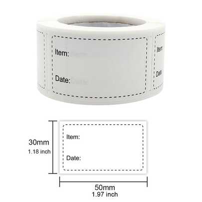 100pcs Black And White Self-adhesive Fridge Stickers For Food Storage And White Date Labels For Home Organization