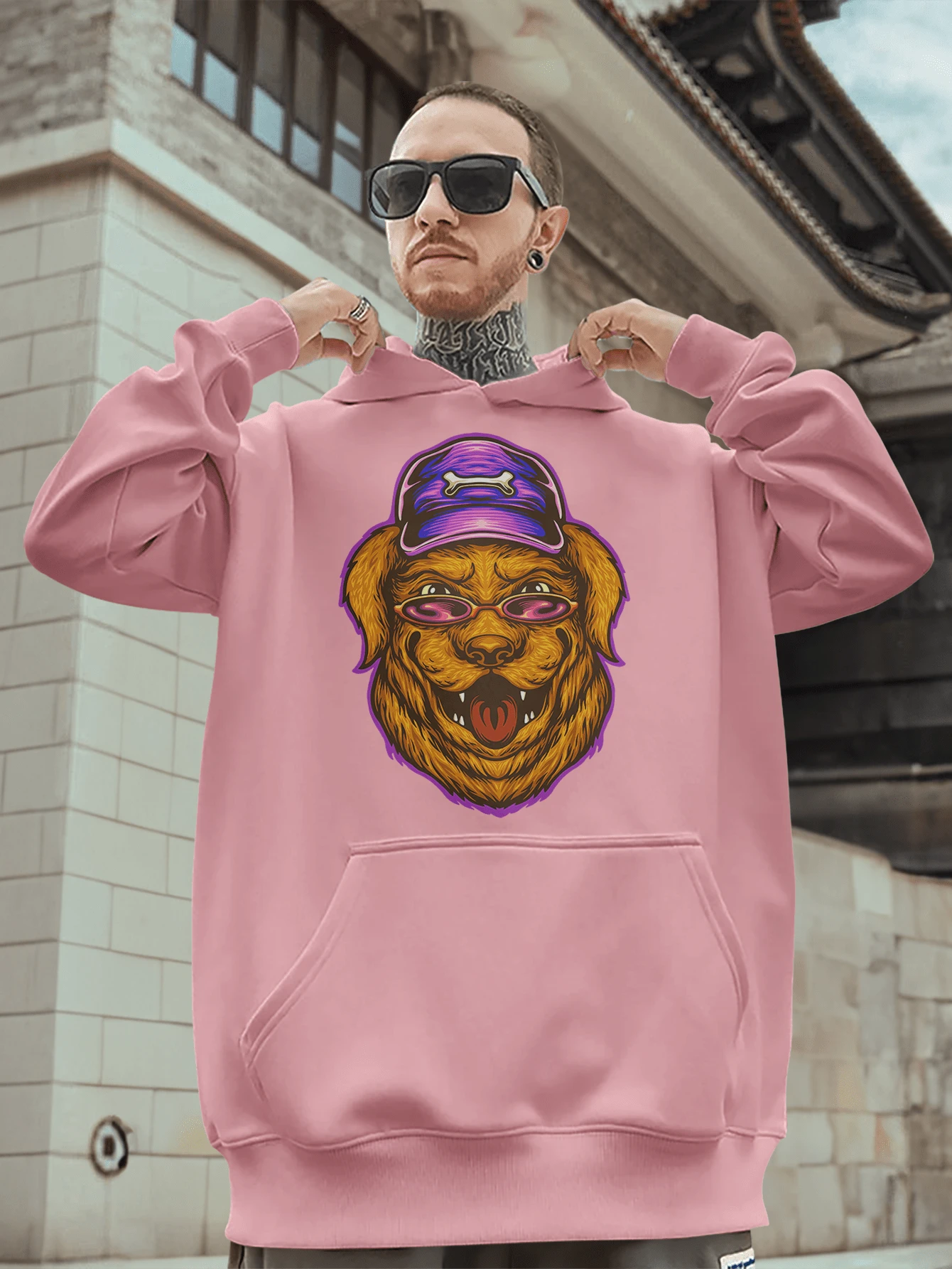 Men Sweatshirts - Màu Hồng baby - Xem 1