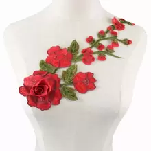 2pcs Embroidered Cheongsam Patch For Clothing Accessories, Water Soluble Flower Shape Fabric Sticker