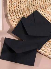 10 cái Màu thuần Mini Giấy Phong bì , Đơn giản Đa dụng Phong bì Đối với Lá thư , Thiệp mừng Lưu trữ - màu đen - Xem 1