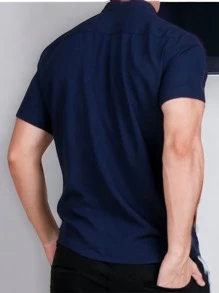 Men Shirts - Navy Blue - View 2