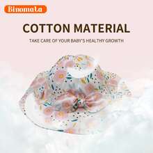 Binomata 可愛的花卉蝴蝶結嬰兒防曬帽-春夏新款花卉設計 - 粉色 - 查看 5