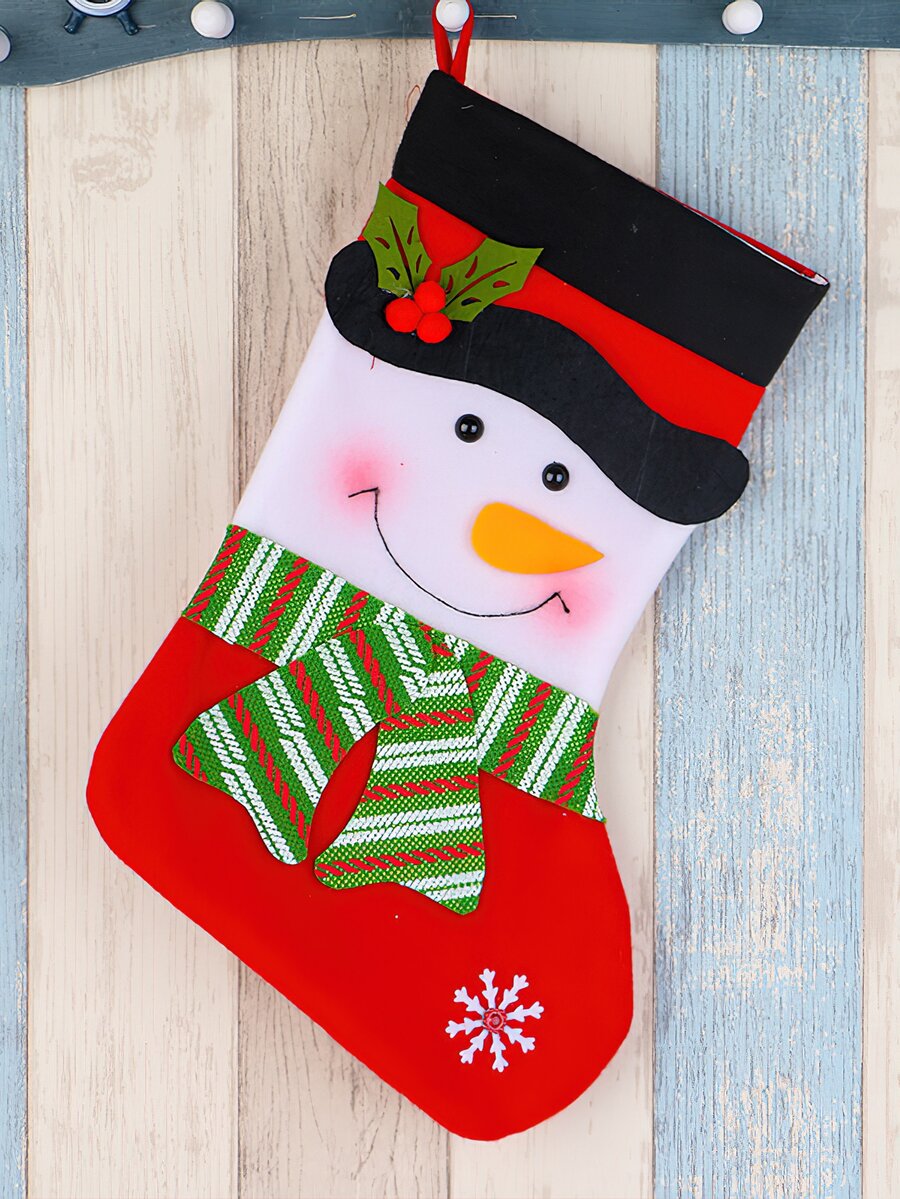 1pc Christmas Decoration Christmas Stocking - Multicolor - View 1