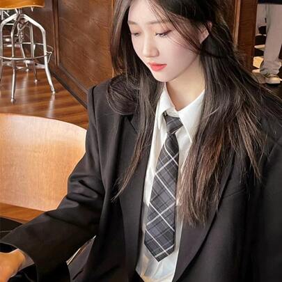 1入組女式領帶校服配飾，韓國和日本預科生風格，易於穿著設計