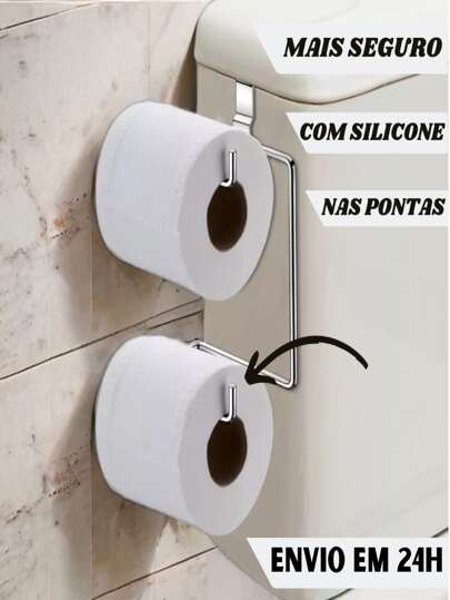 Suporte papel higiênico duplo para caixa acoplada cromado