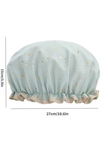 1個星星圖案雙層浴帽 - 黑色 - 查看 4