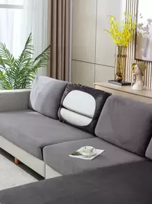 1pc Silver Fox Velvet Solid Color Sofa Cushion Cover, Soft Pet-friendly Slip Resistant And Elastic Sofa Protector For 1/2/3/4 Seater Sofa, Modern Minimalist Style, Single Piece Sold
