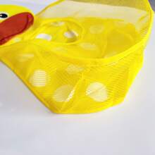 1入組嬰兒洗澡玩具掛式儲物網袋帶卡通鴨設計和吸盤掛鉤 - 黃色 - 查看 3