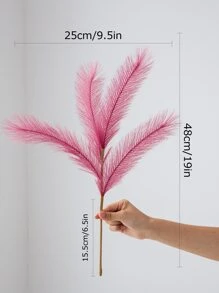 2pcs  Faux Pampas Grass, Artificial Dried Pampas Grass Branches, Fake Reed Grass Small For Boho Home Decor Wedding 48cm - Hot Pink - View 6