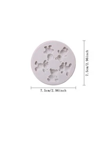 1入組5孔可愛小熊造型矽膠蛋糕模具,可用於diy烘焙、裝飾用翻糖&巧克力 - 白色 - 查看 3