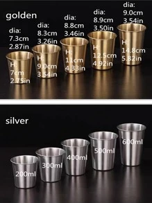 A Single Walled Stainless Steel Cup With Two Color Options And Six Different Capacity Choices, Suitable For Home, Restaurant, Cafe And Other Places, Can Be Used As Coffee Cup, Milk Tea Cup, Cold Drink Cup, Water Cup Etc.