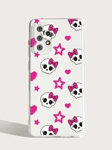 Skull & Star Pattern Clear Phone Case - Multicolor - View 4