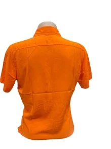 Men's Plain Color Standard Dress Shirt With Buttons And Short Sleeves - 橘色 - 查看 2