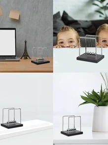 1入組牛頓擺平衡球,科學物理桌面飾品,適用於家庭和辦公室裝飾 - 黑色 - 查看 5