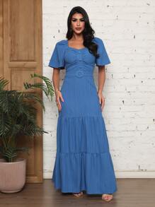 Women Dresses - Màu xanh lam - Xem 4