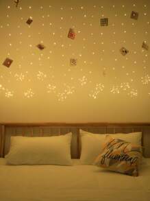 1pc 200LED 2m*1m Small Flower Curtain String Lights, Suitable For Indoor Decoration, Room, Bedroom, All Season Fairy Lights, Holiday Gift Lights - Multicolor - View 4