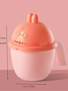 卡通兔子設計浴帽、洗澡用的水勺和勺子 - 粉色 - 查看 4