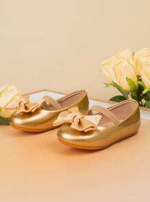 Bowknot Massage Soft Sole Non-Slip Flat Bottom Baby Shoes Suitable For Spring, Summer, Autumn And Winter - Gold - View 4