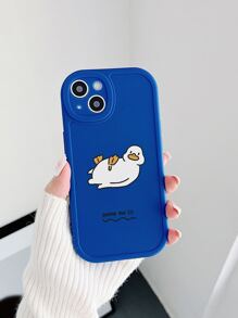 1 件卡通鸭子图案哑光手机壳，适用于 、16、16 Pro Max、16 Pro、16 Plus，白色 - 彩色 - 查看 2