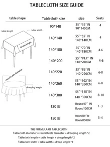 1pc Fringed Tablecloth - Beige - View 7