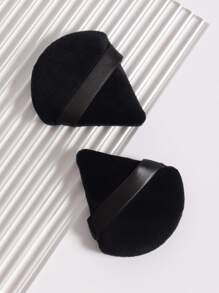 2 个三角形散粉扑，采用超柔软天鹅绒制成，适用于轮廓、眼部和角落区域，化妆海绵粉底混合容器，适合所有皮肤类型。 - 黑色 - 查看 3