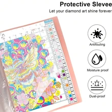 1pc Drawing Accessories Storage Binder, Artwork Storage & Display Binder, Transparent Classification File Folder For Student's Documents And Exam Papers - Pink - View 6