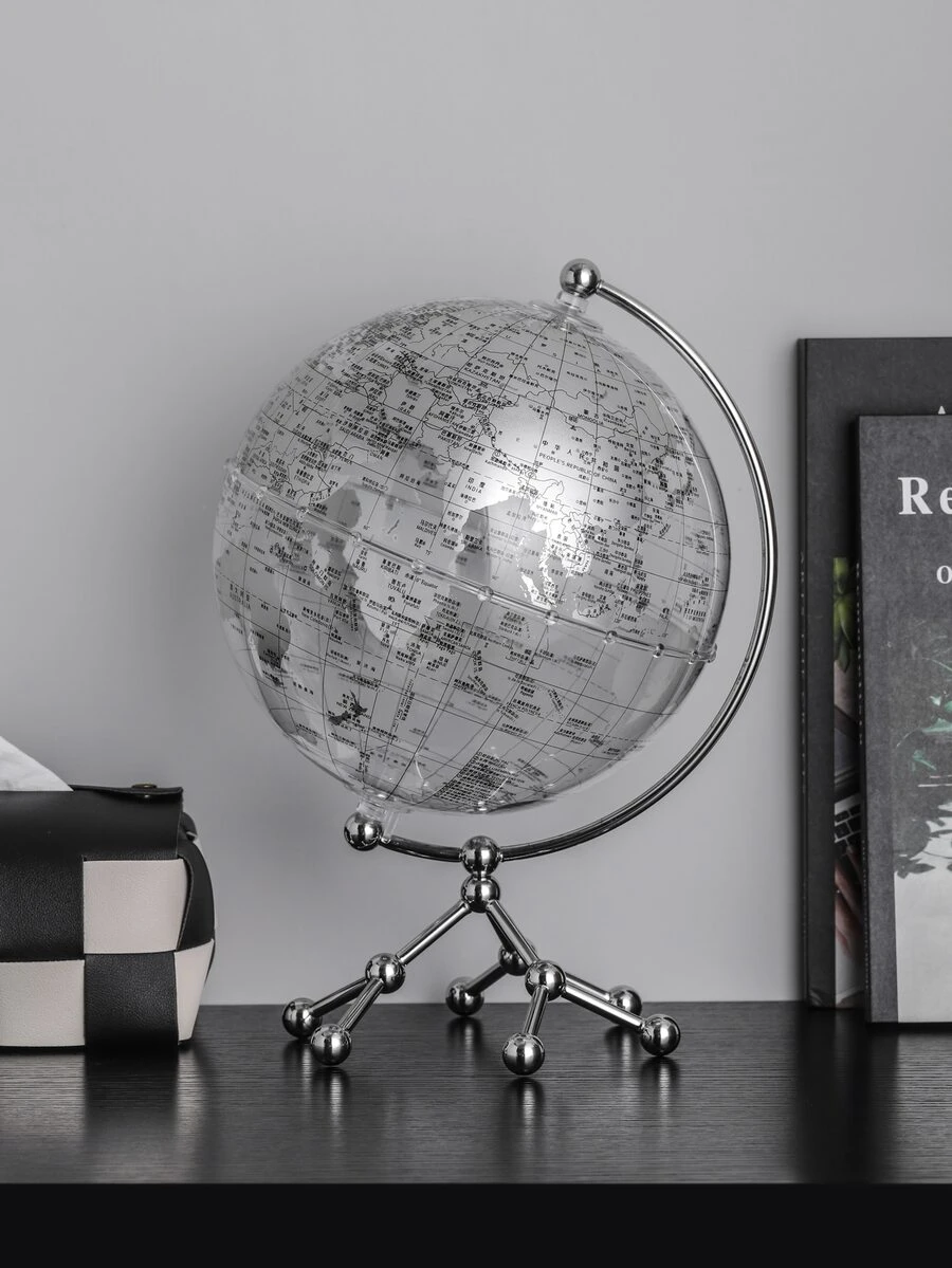 單透明地球儀裝飾用品裝飾物,合適的適用於客廳,門廳櫥櫃,櫥櫃,電視櫥櫃,完美禮品適用於感恩節和聖誕 - 無色 - 查看 1