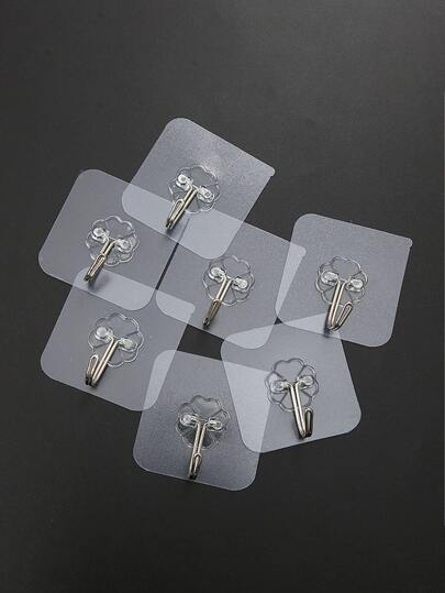 30入組/20入組/5入組透明無痕膠貼牆掛勾,適用於家居和門後掛勾