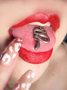 蛇舌頭杠鈴舌環,龐克穿孔首飾 - 單個蛇形舌釘 - 查看 4