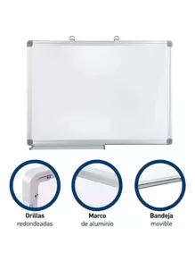 ¡Pizarrón Magnético Bluelander 60x40cm - Blanco - Ver 4