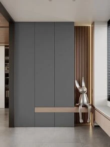 1pc 深灰色自粘海藻泥仿墙纸防水防潮用于出租屋宿舍卧室装修背景墙装饰装修贴纸撕拉墙板墙纸壁纸春季装修用品让你的家焕然一新拉玛装饰贴纸 - 深灰色 - 查看 8