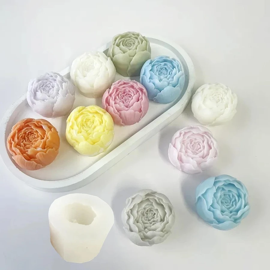 1pc Flower Aromatherapy Candle Silicone Mold For Making Car Decoration, Aromatherapy Plaster Crafts Diy - White - View 1