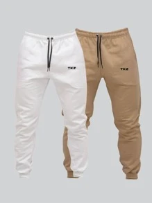 Men Two-piece Outfits - 卡其色 - 查看 1