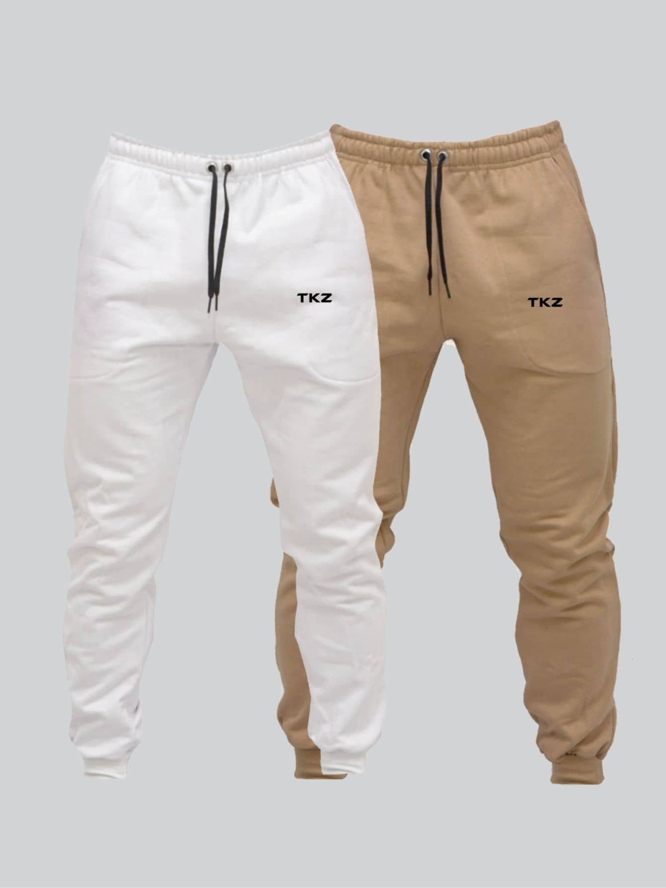 Men Two-piece Outfits - 卡其色 - 查看 1